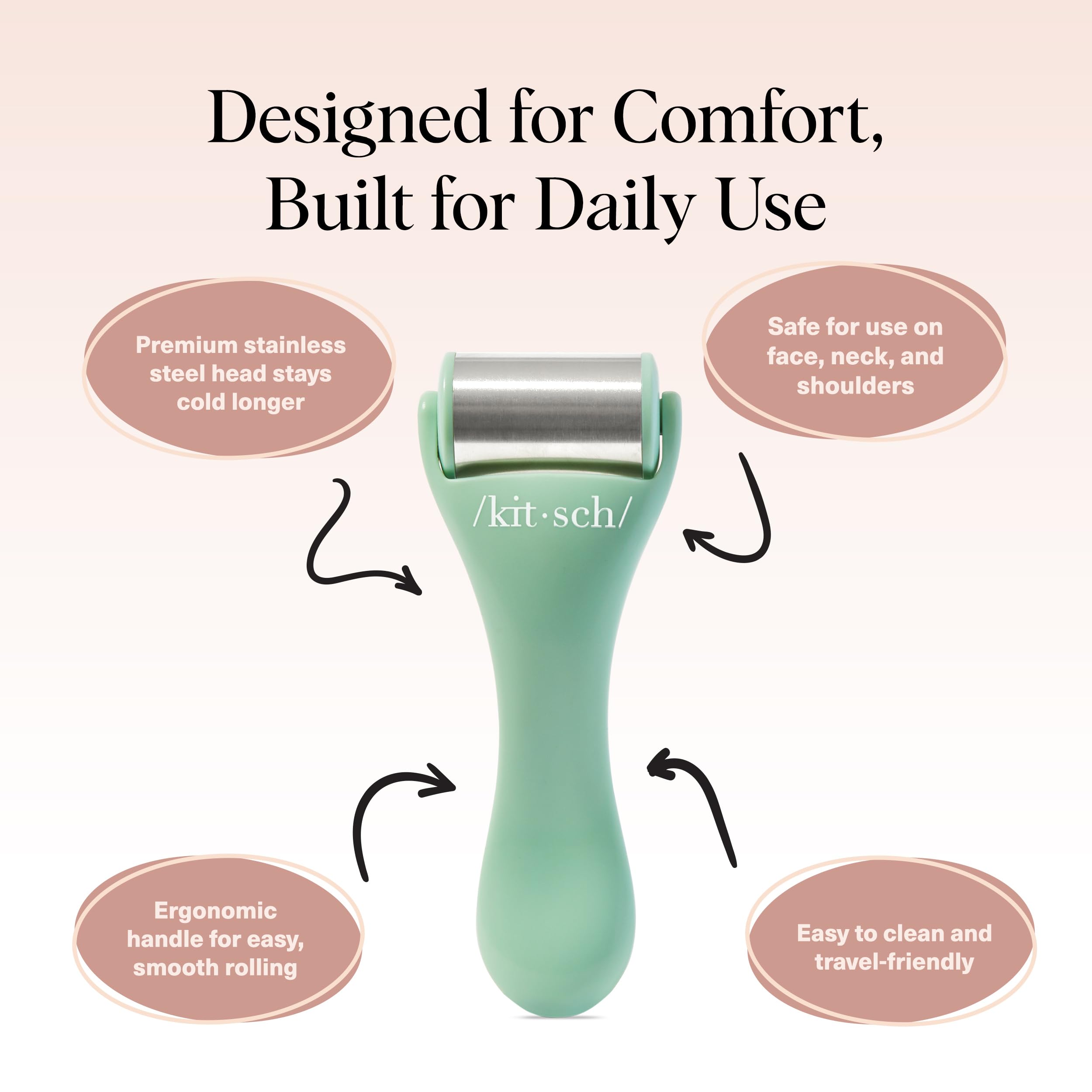Kitsch Ice Roller performing a gentle facial massage for relaxation