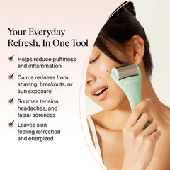 Kitsch Ice Roller used under eyes to depuff and brighten the eye area