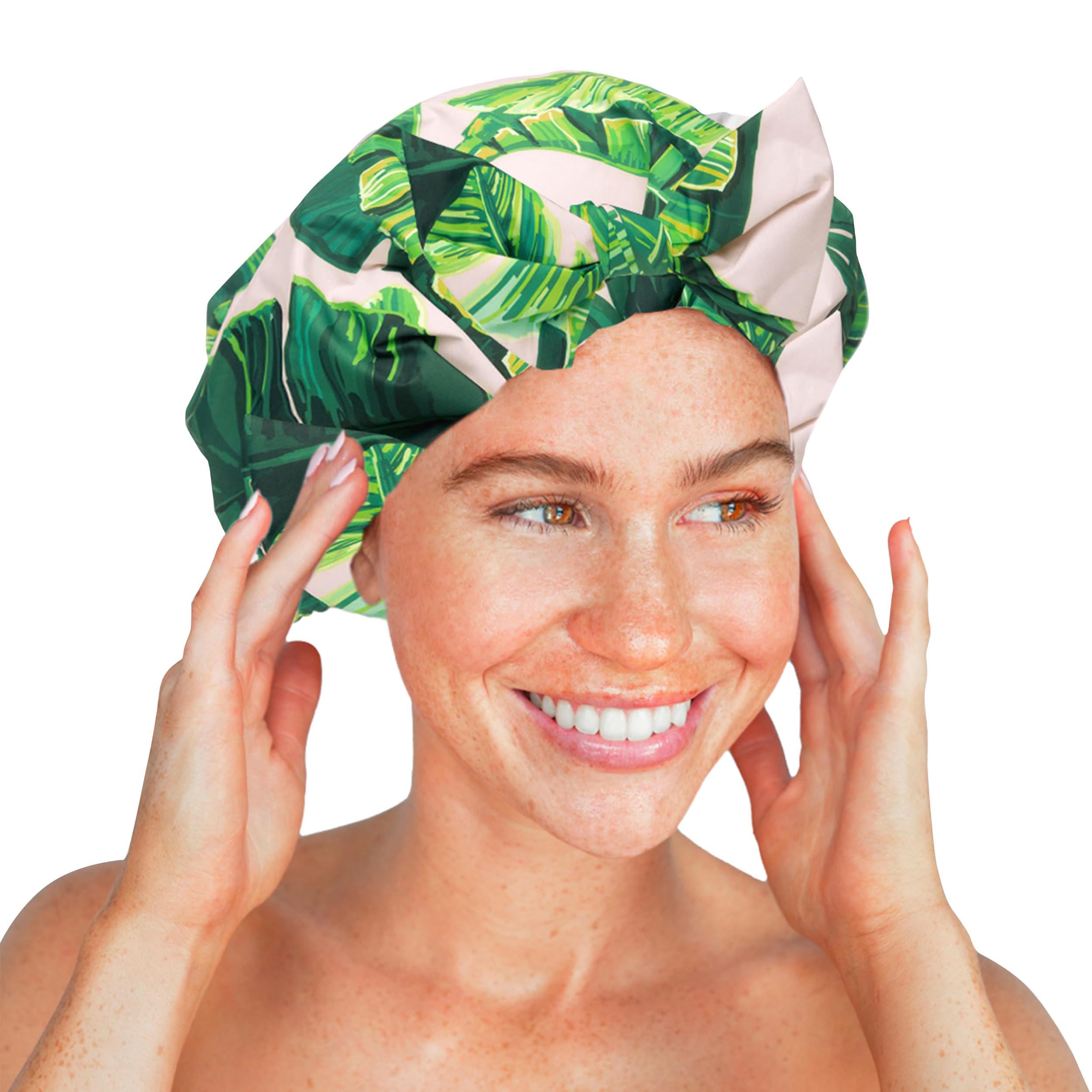 Kitsch shower cap packaged as a stylish gift with luxurious feel.