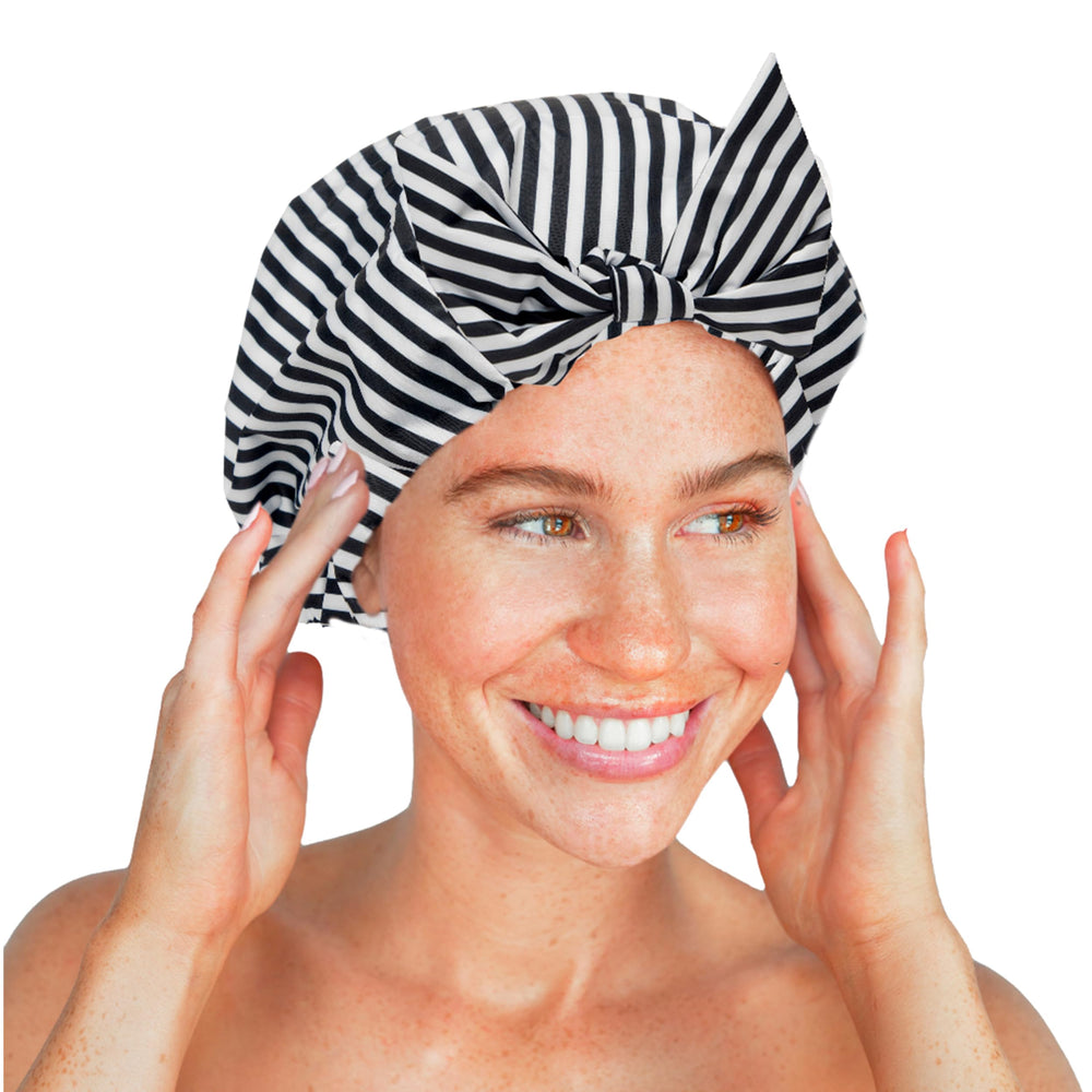 Kitsch luxury shower cap gift-ready packaging presents a stylish option.