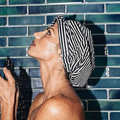 Kitsch luxury shower cap full hair coverage offers comfortable protection.