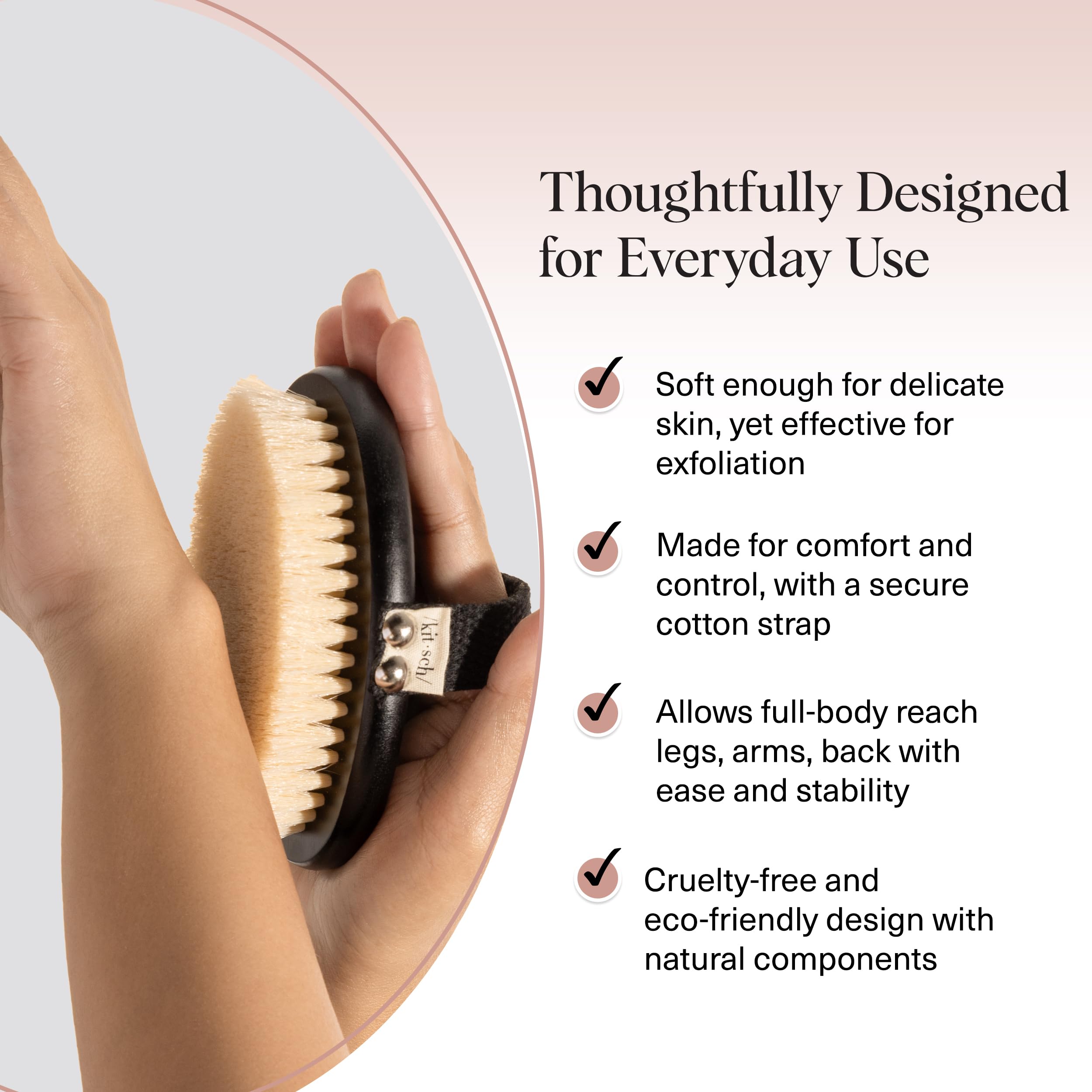 Kitsch lymphatic drainage brush strokes promote stimulated lymph flow.