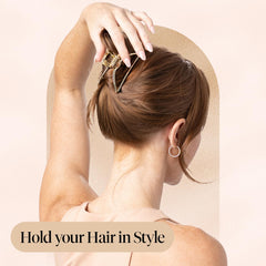 Kitsch metal hair clip half-up styling in gold