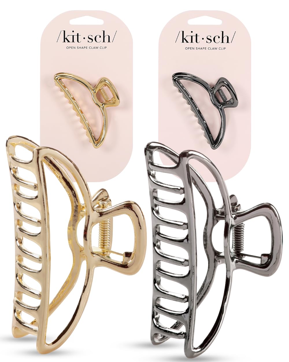 Kitsch model wearing metal clip to showcase secure hold