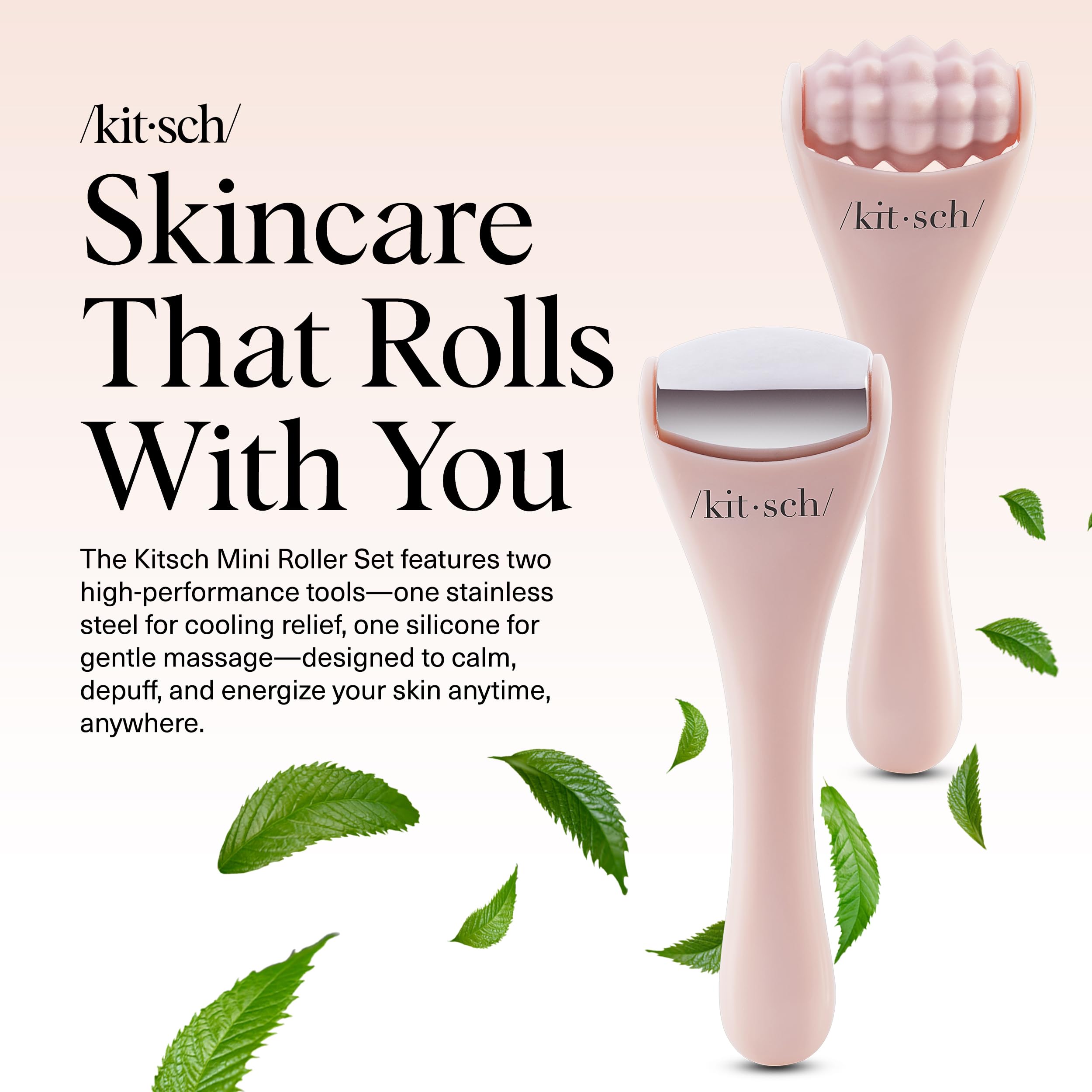 Kitsch mini face roller with silicone head for gentle massage