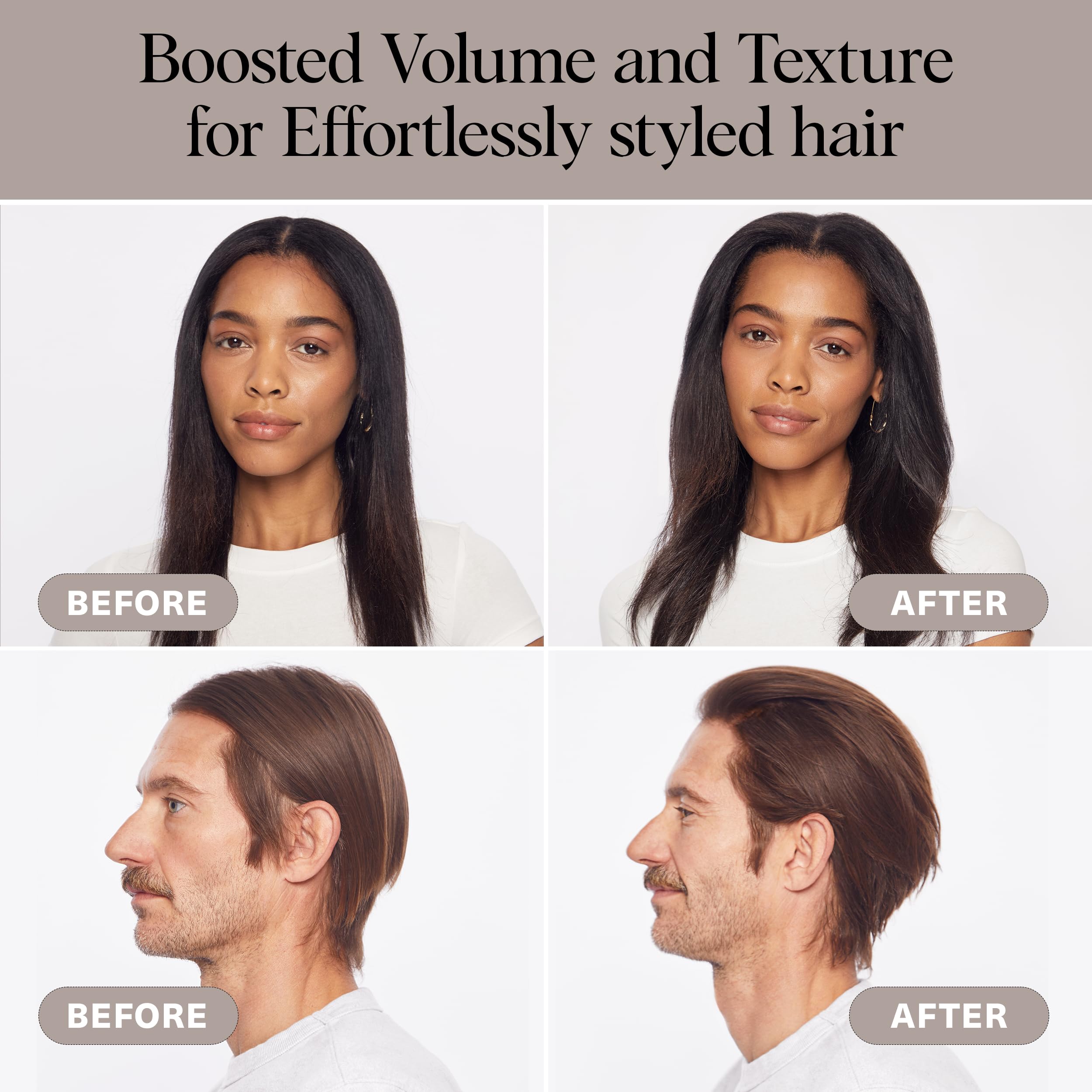 Kitsch no-white-cast dry shampoo blends with dark hair