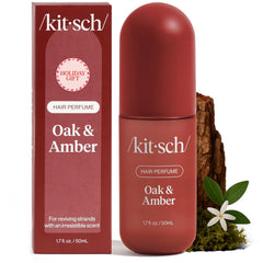 Kitsch Oak & Amber hair perfume bottle for long-lasting freshness.