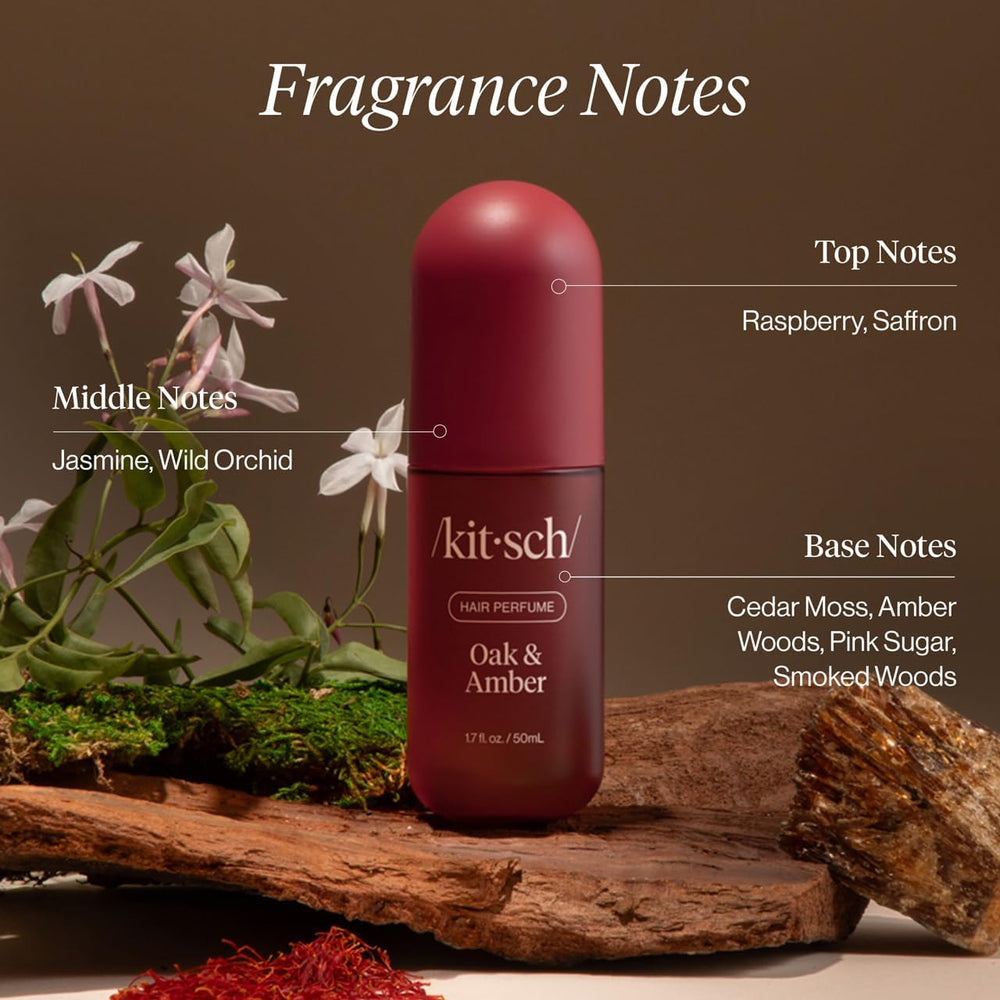 Eco-friendly packaging with recycled materials for Kitsch Oak & Amber.