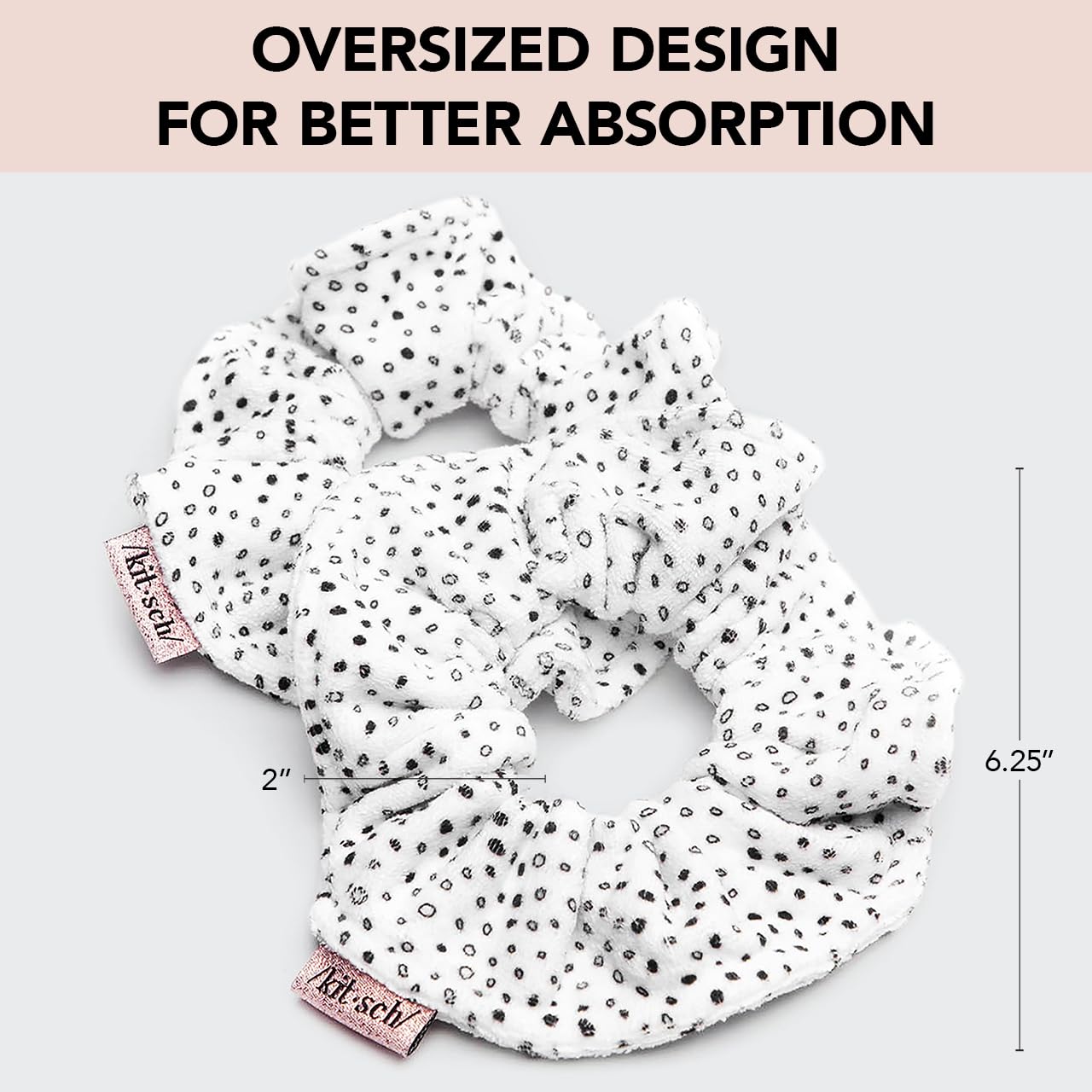 Kitsch ouchless hair towel scrunchie soft-touch fabric protects hair while quick-drying after shower.