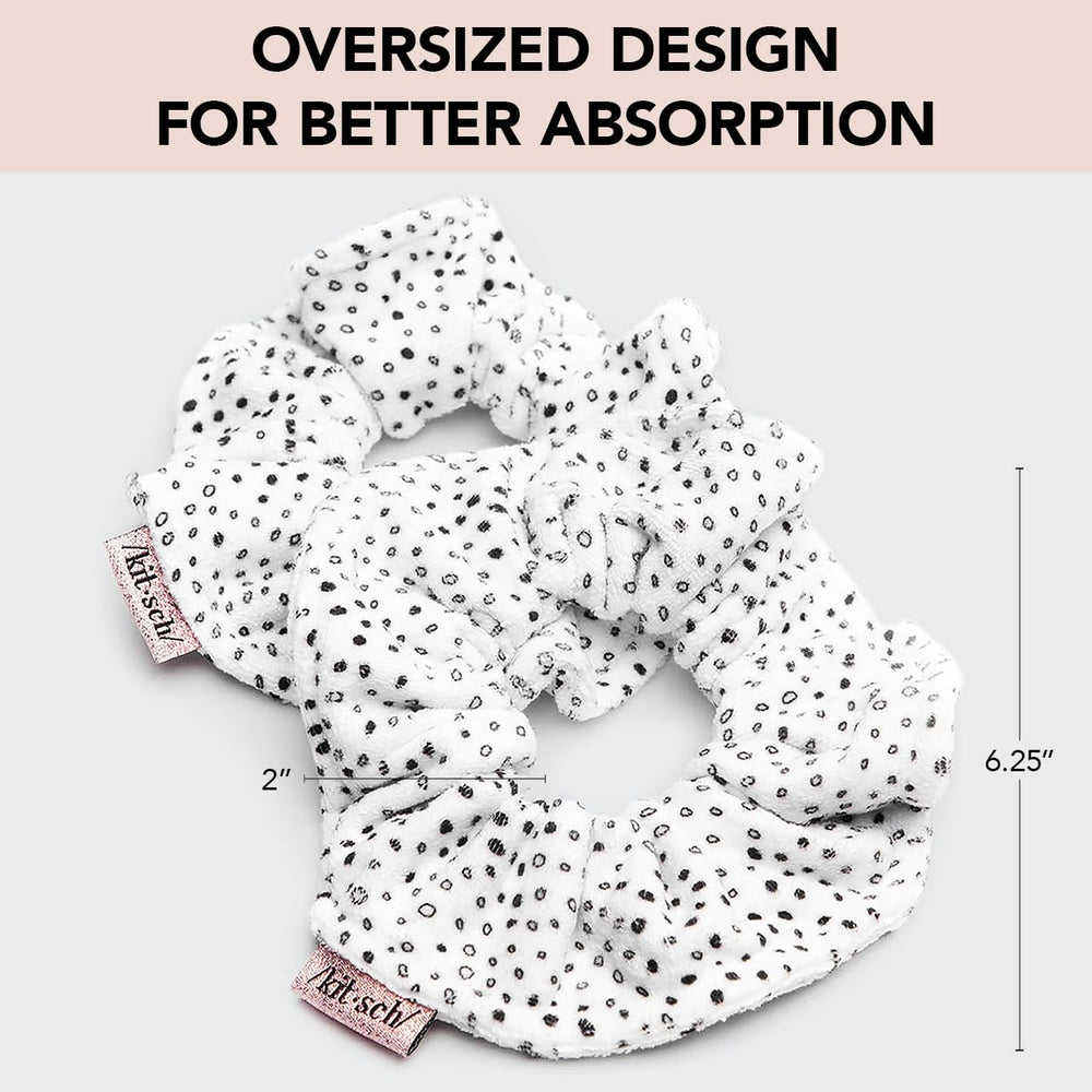 Kitsch ouchless hair towel scrunchie soft-touch fabric protects hair while quick-drying after shower.