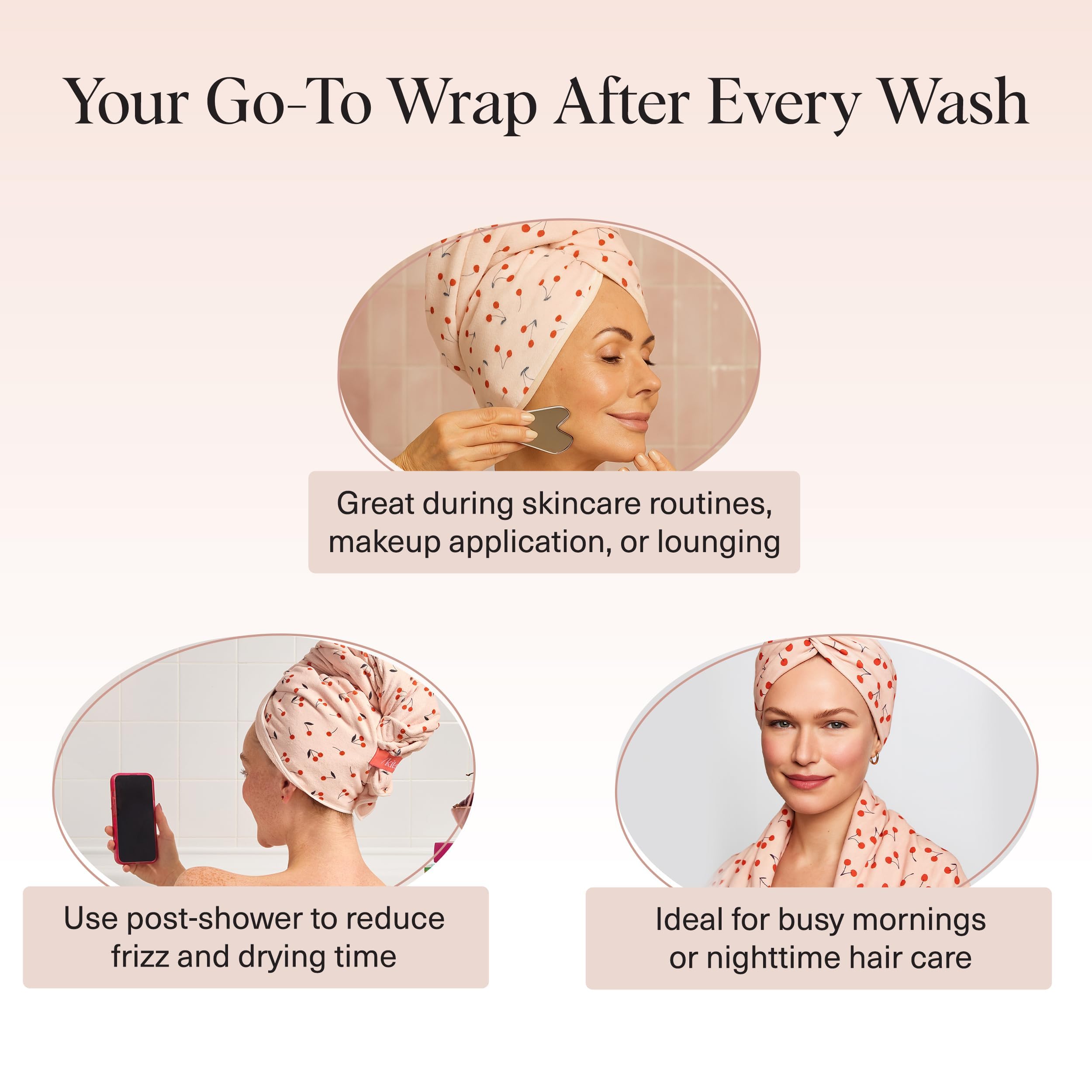 Kitsch post-shower routine towel supports air-drying with less heat exposure.