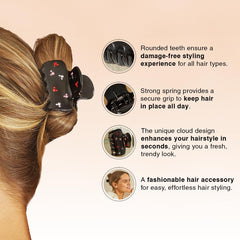 Kitsch recycled-plastic hair clip in black provides lightweight, durable styling support.