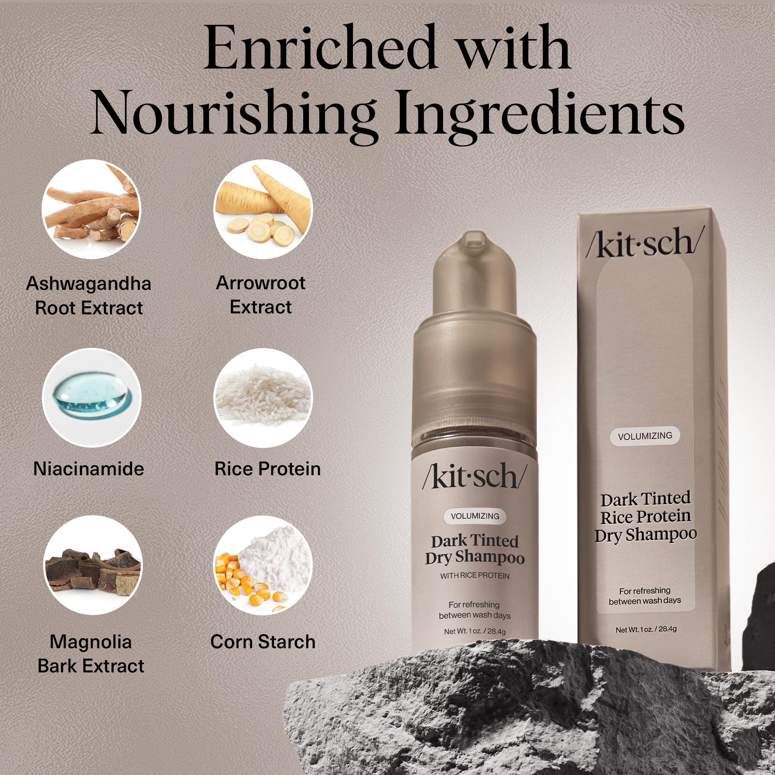 Kitsch rice-protein dry shampoo scalp-nourishing formula for balanced refresh