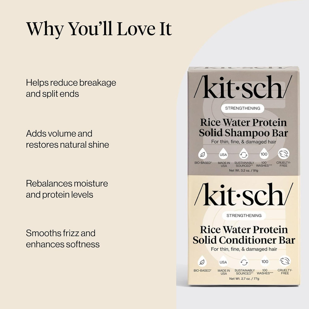 Kitsch Rice Water Conditioner Bar packaging highlights eco-friendly option