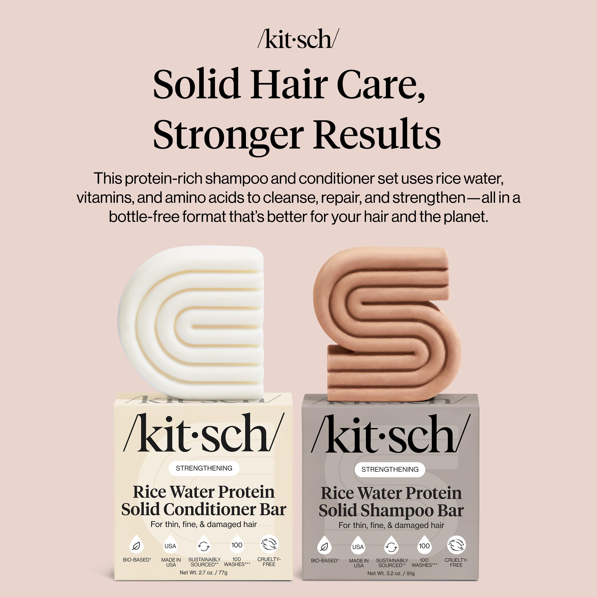 Kitsch Rice Water protein ingredients showcase amino acids and vitamins for nourishment