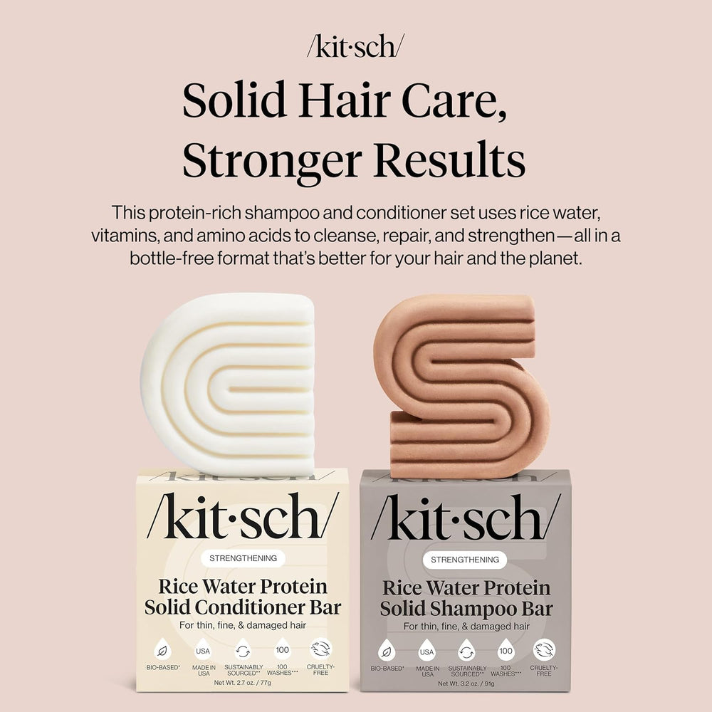 Kitsch Rice Water Shampoo Bar lather on wet hair for cleansing