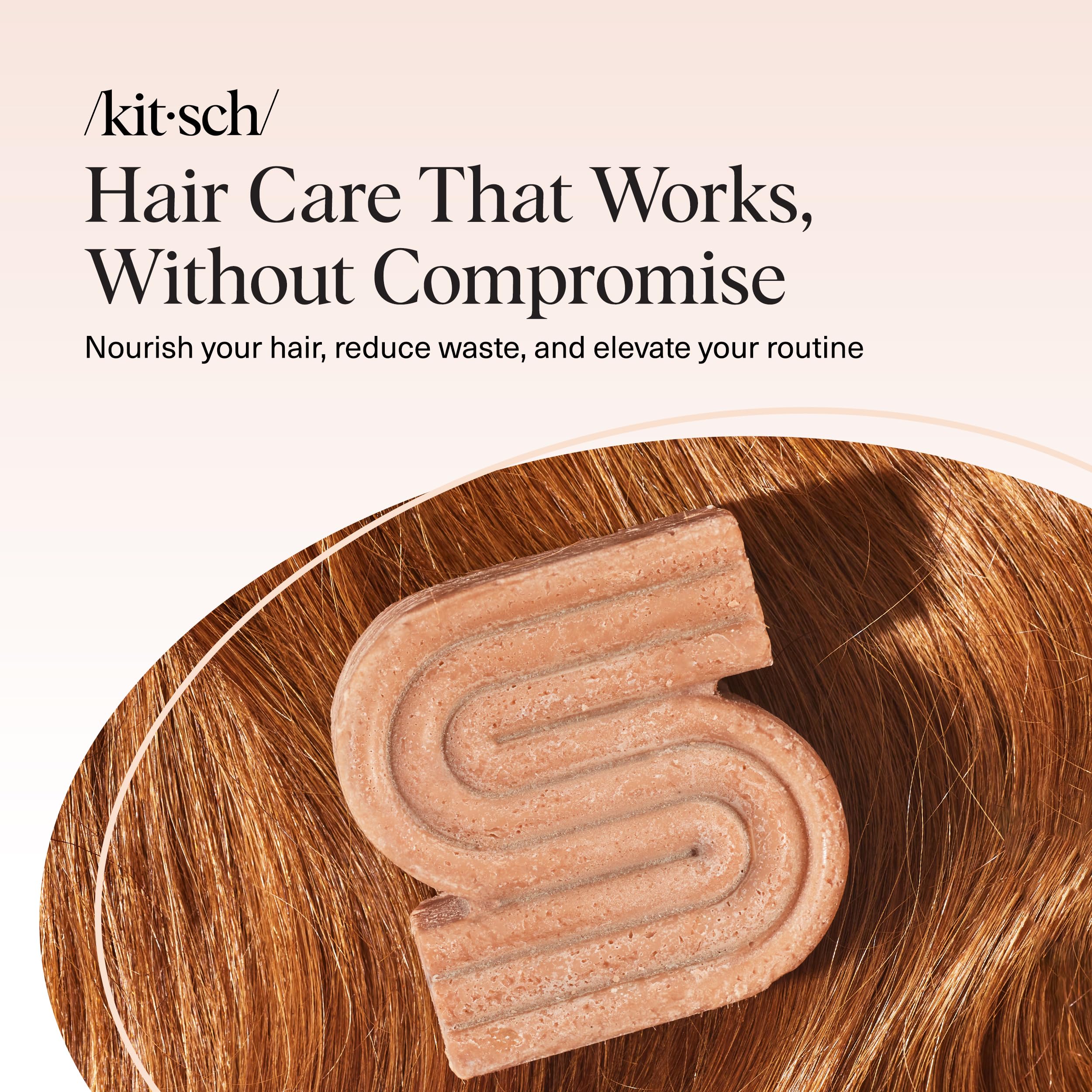 Kitsch Rice Water Shampoo Bar USA-made badge signals quality and ethical production.