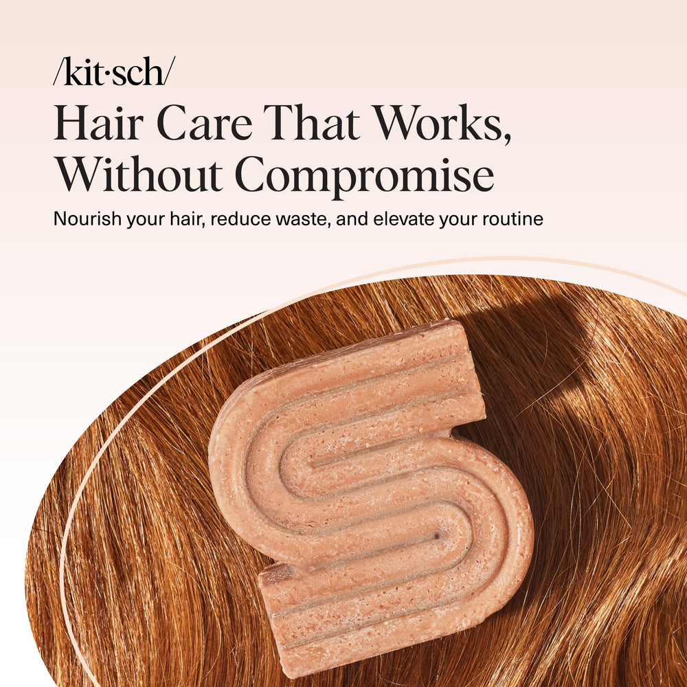 Kitsch Rice Water Shampoo Bar USA-made badge signals quality and ethical production.