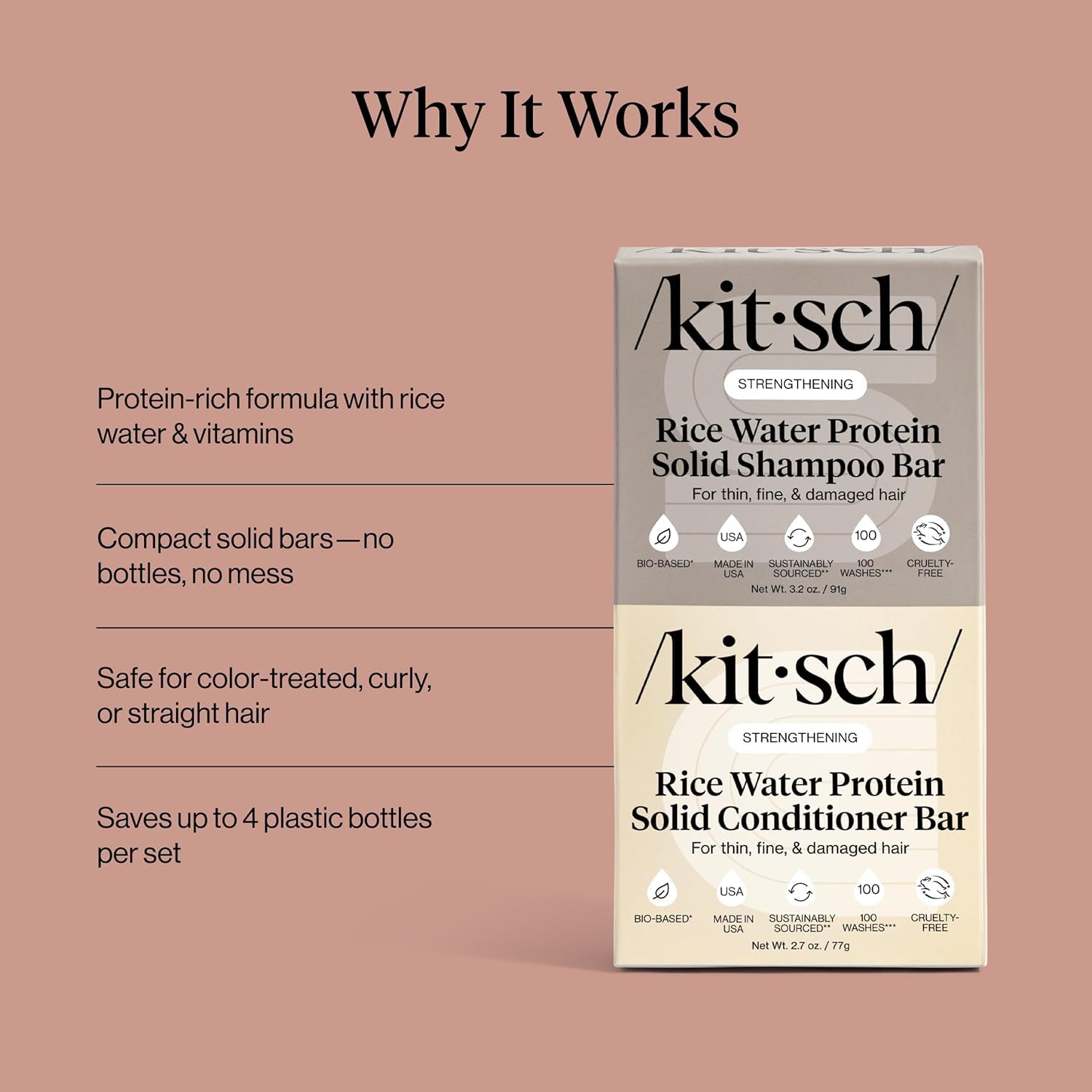 Kitsch Rice Water 2-pack box emphasizes value and sustainability