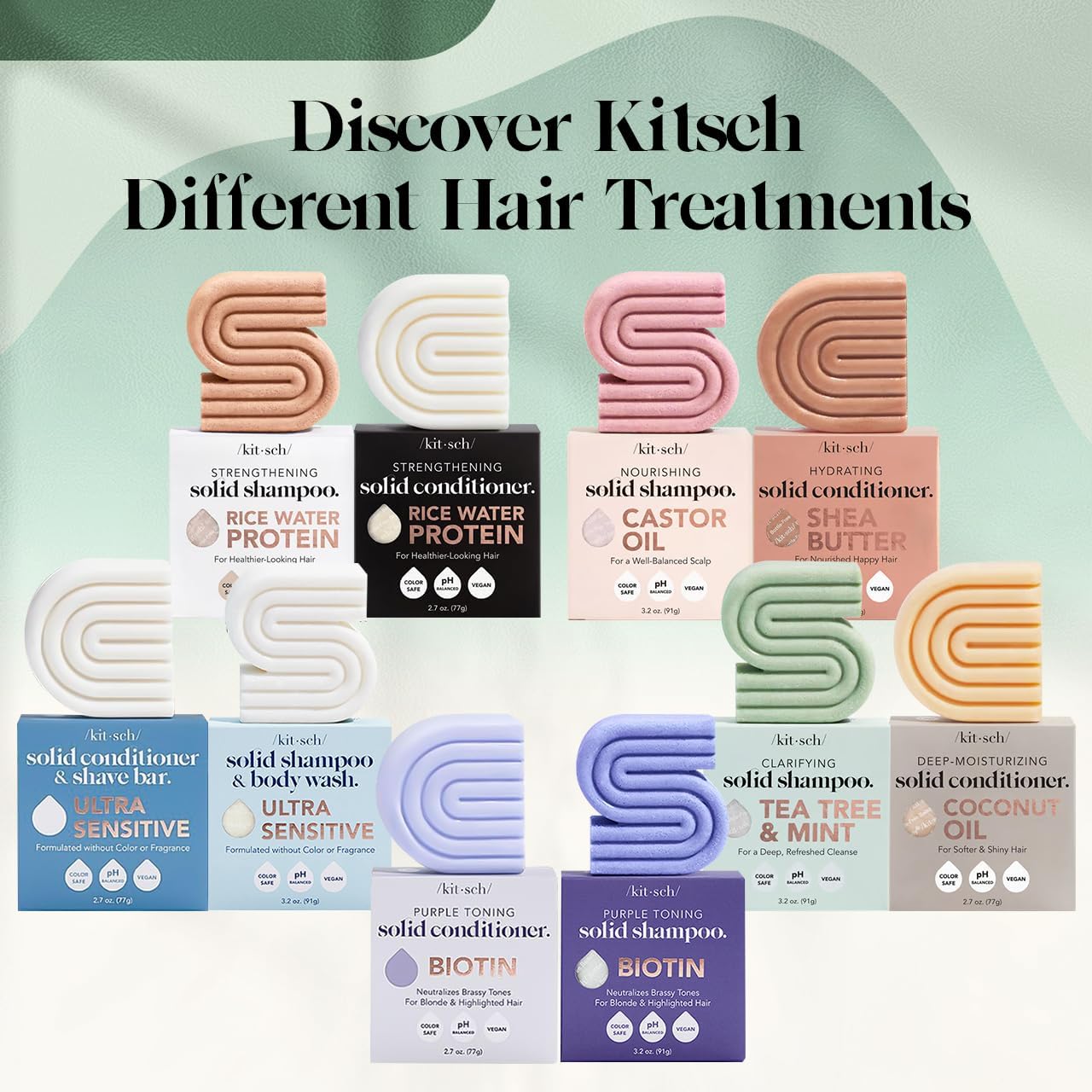 Kitsch Rosemary & Biotin hair care set on a clean bathroom setup for routine use
