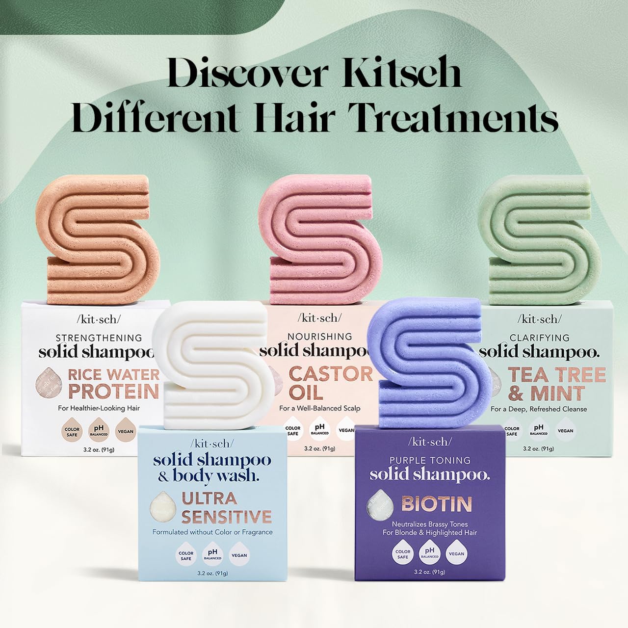 Kitsch Rosemary & Biotin Shampoo Bar eco-friendly display supports sustainable routines.
