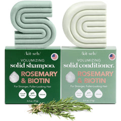 Kitsch Rosemary & Biotin shampoo bar pour showing gentle cleansing for fine hair