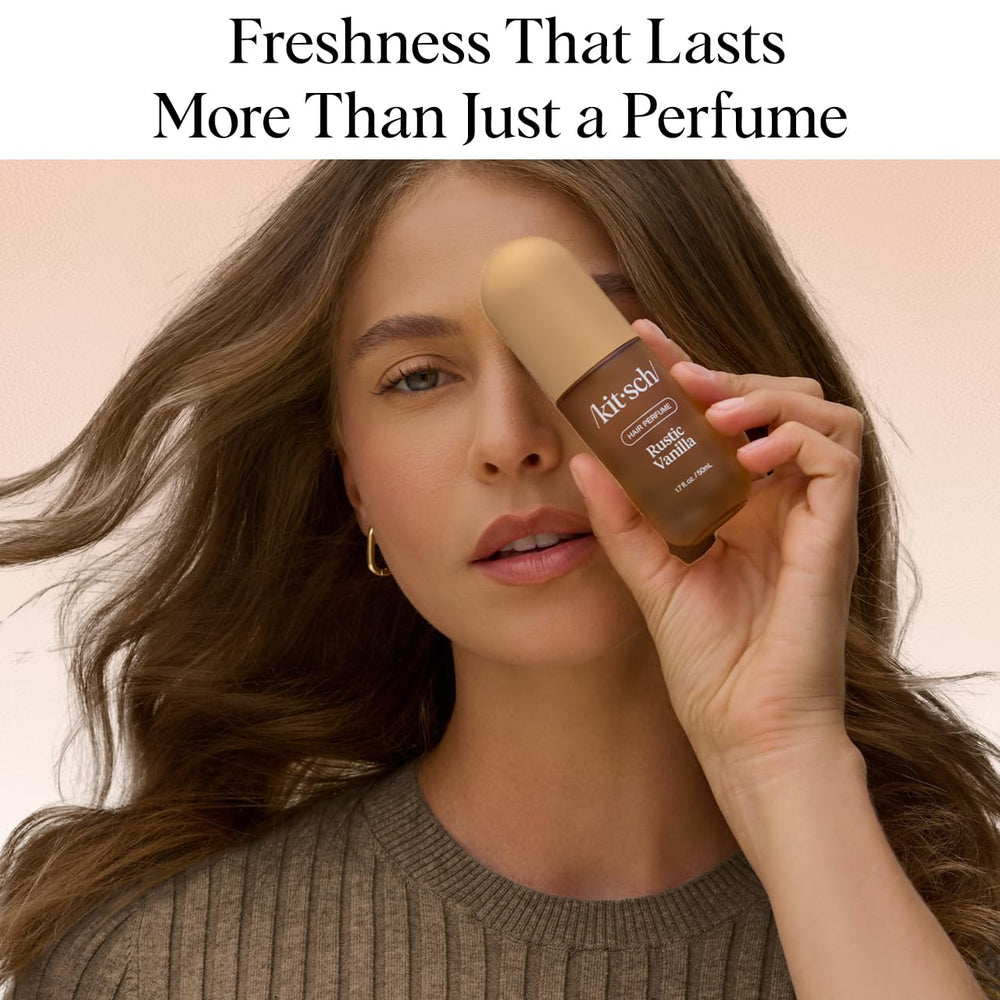 Kitsch Rustic Vanilla mist on pillowcase for a refreshed scent at night.