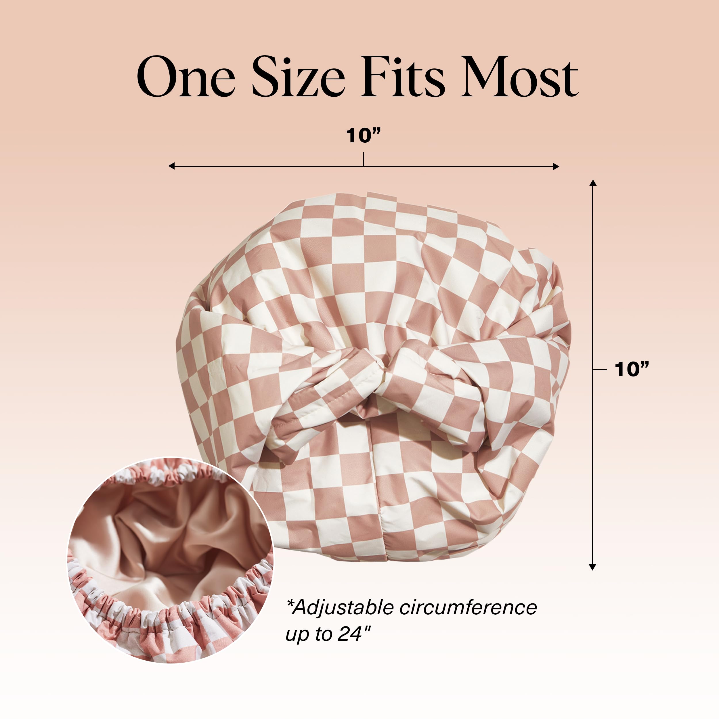 Kitsch satin lining adds soft spa-like feel and frizz reduction.
