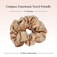 Kitsch satin scrunchies gold close-up highlighting luxe feel and secure grip