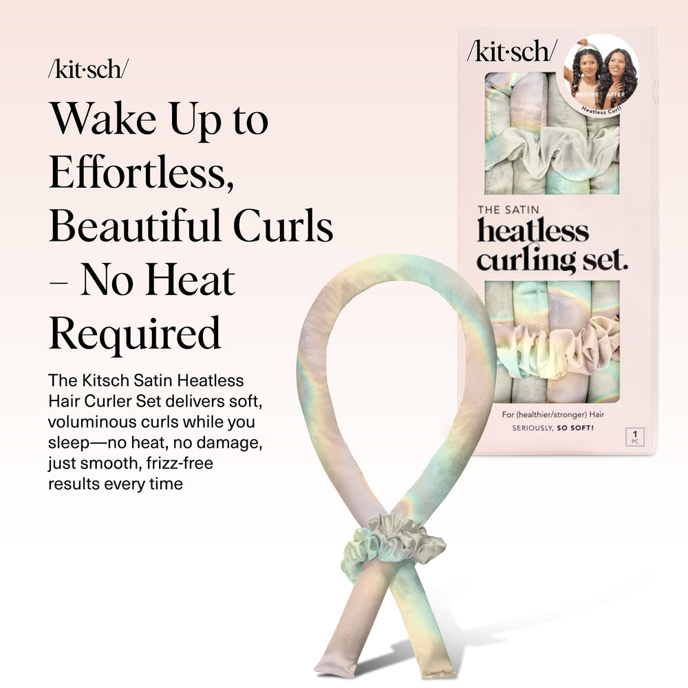 Kitsch satin scrunchies pair securing gentle, damage-free styling overnight