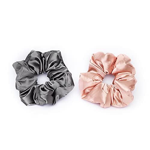 Kitsch satin scrunchies two-color set versatile for many outfits.