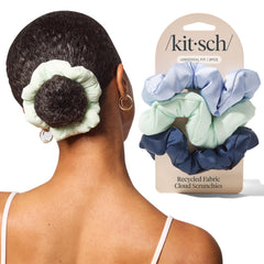 Kitsch scrunchies Garden Bouquet packaging shows three soft no crease hair ties for all hair types