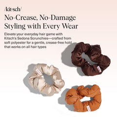 Kitsch Sedona scrunchies closeup highlighting gentle stretch and no-damage performance