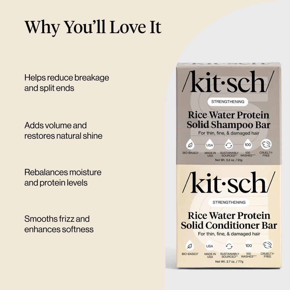 Kitsch shampoo bar in hand demonstrating compact travel-friendly design