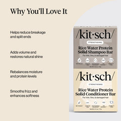 Kitsch shampoo bar in hand demonstrating compact travel-friendly design