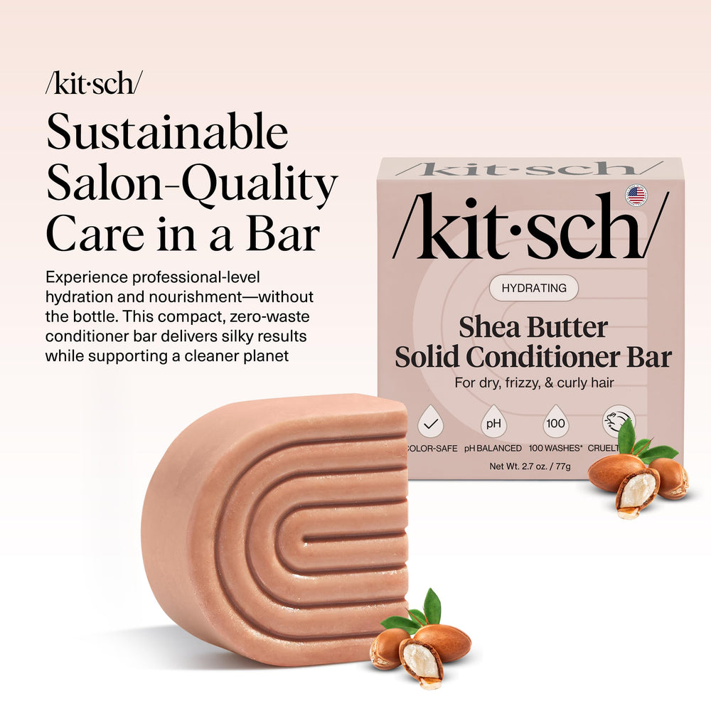 Closeup of creamy texture on Kitsch conditioner bar for deep hydration