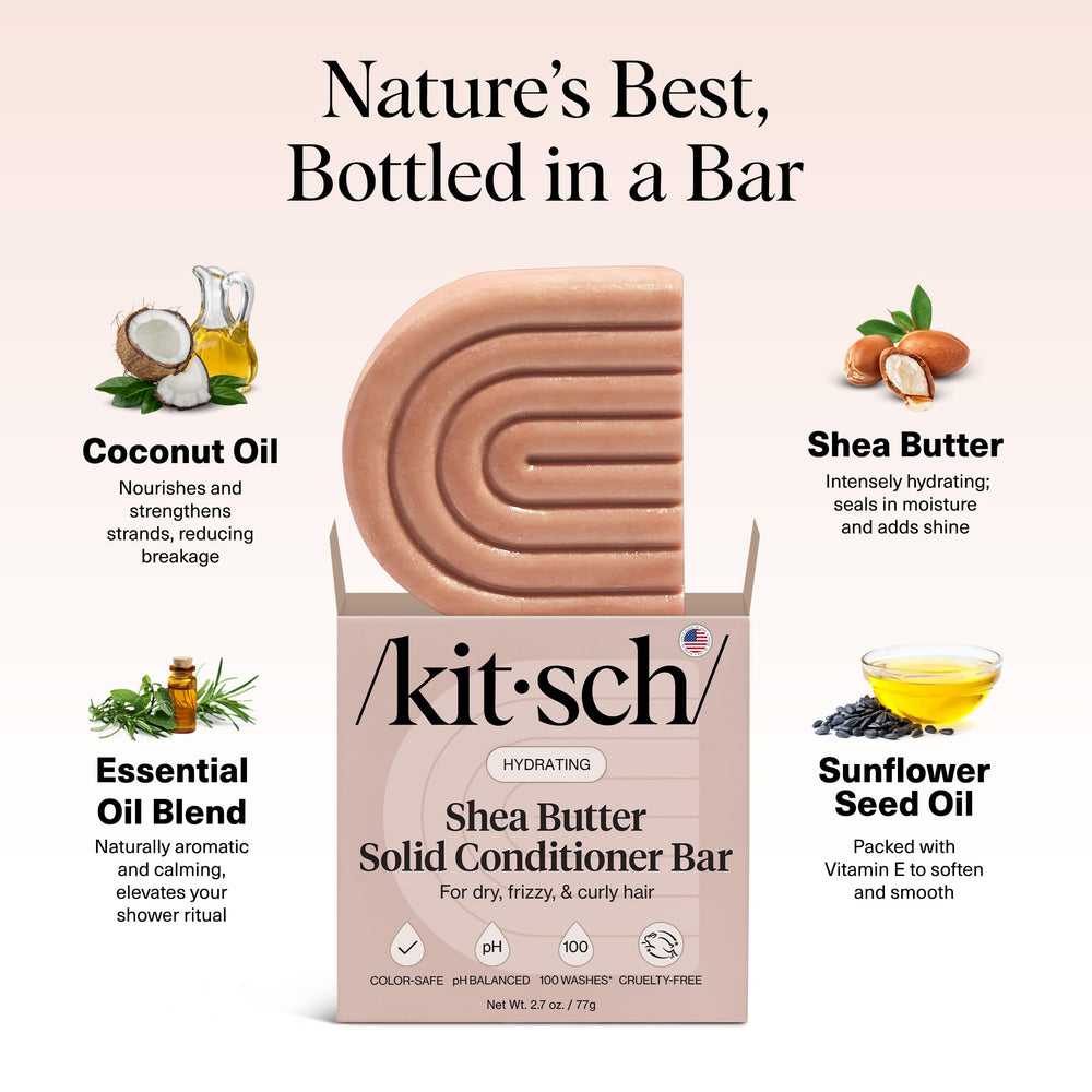 Applying Kitsch conditioner bar to dry hair to boost moisture