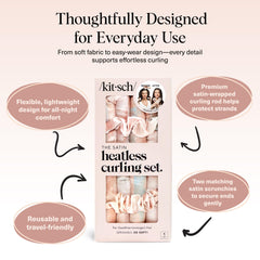 Kitsch sleep-in curl setup shown on a bed for overnight frizz-free waves