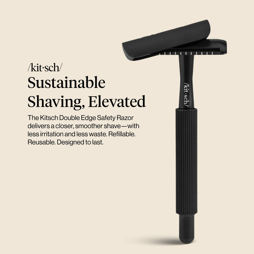 Kitsch smooth shave demo highlights gentle gliding action and reduced irritation potential.
