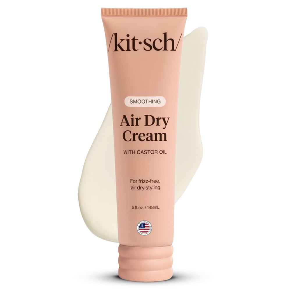 Kitsch smoothing air dry cream bottle pour reduces frizz for easy styling