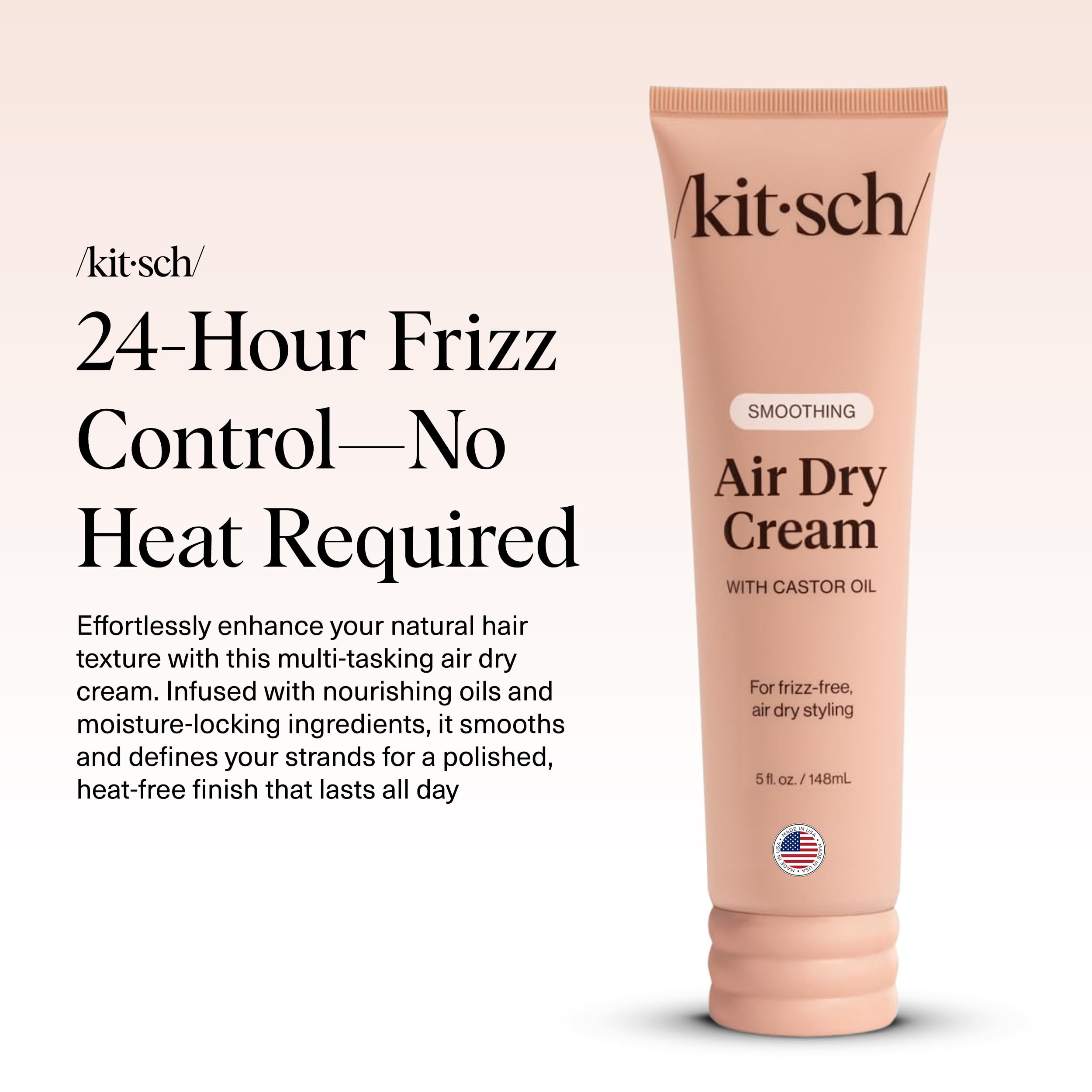 Kitsch smoothing air dry cream waves and curls definition without crunch