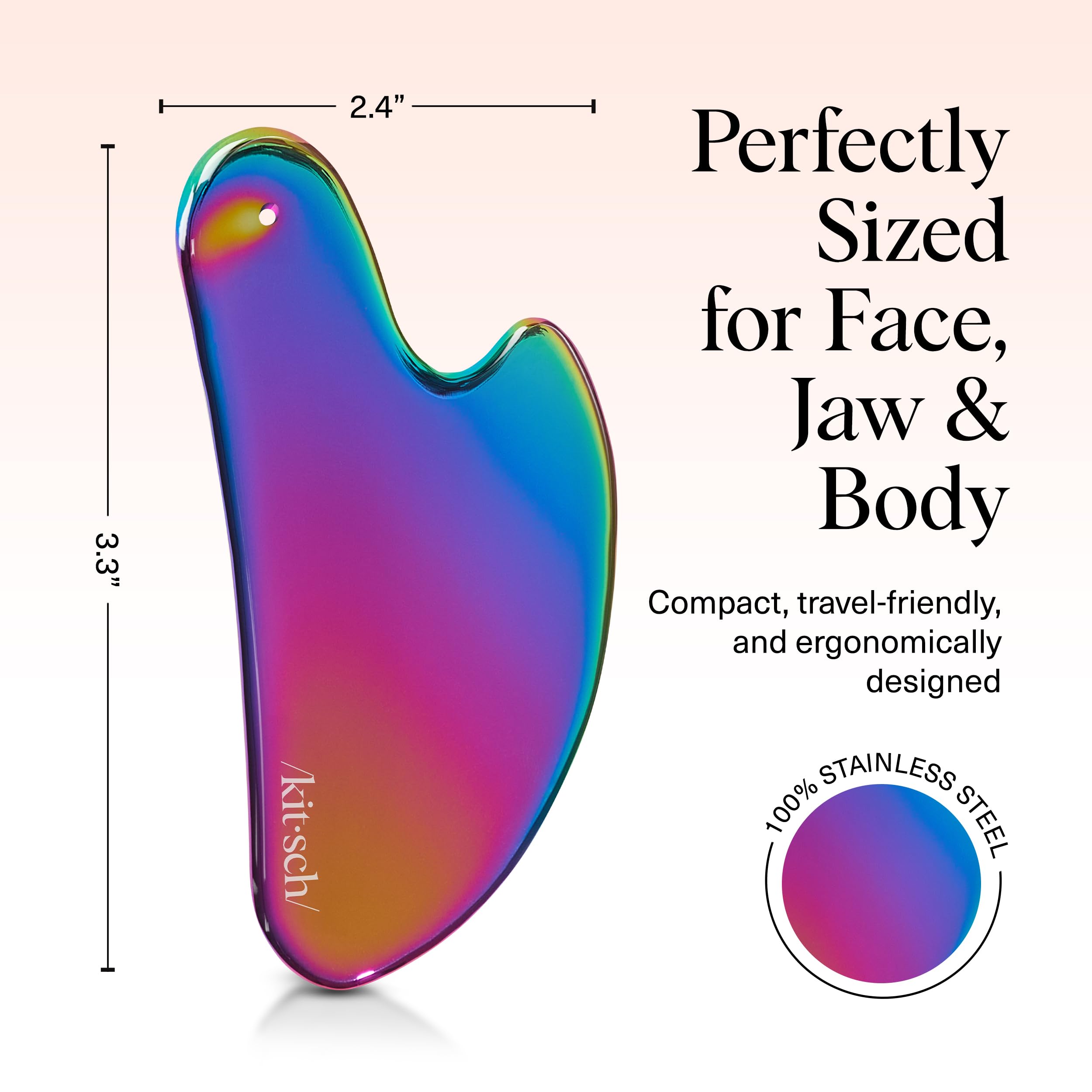 Kitsch stainless steel gua sha tool double chin reducer aims to reduce puffiness