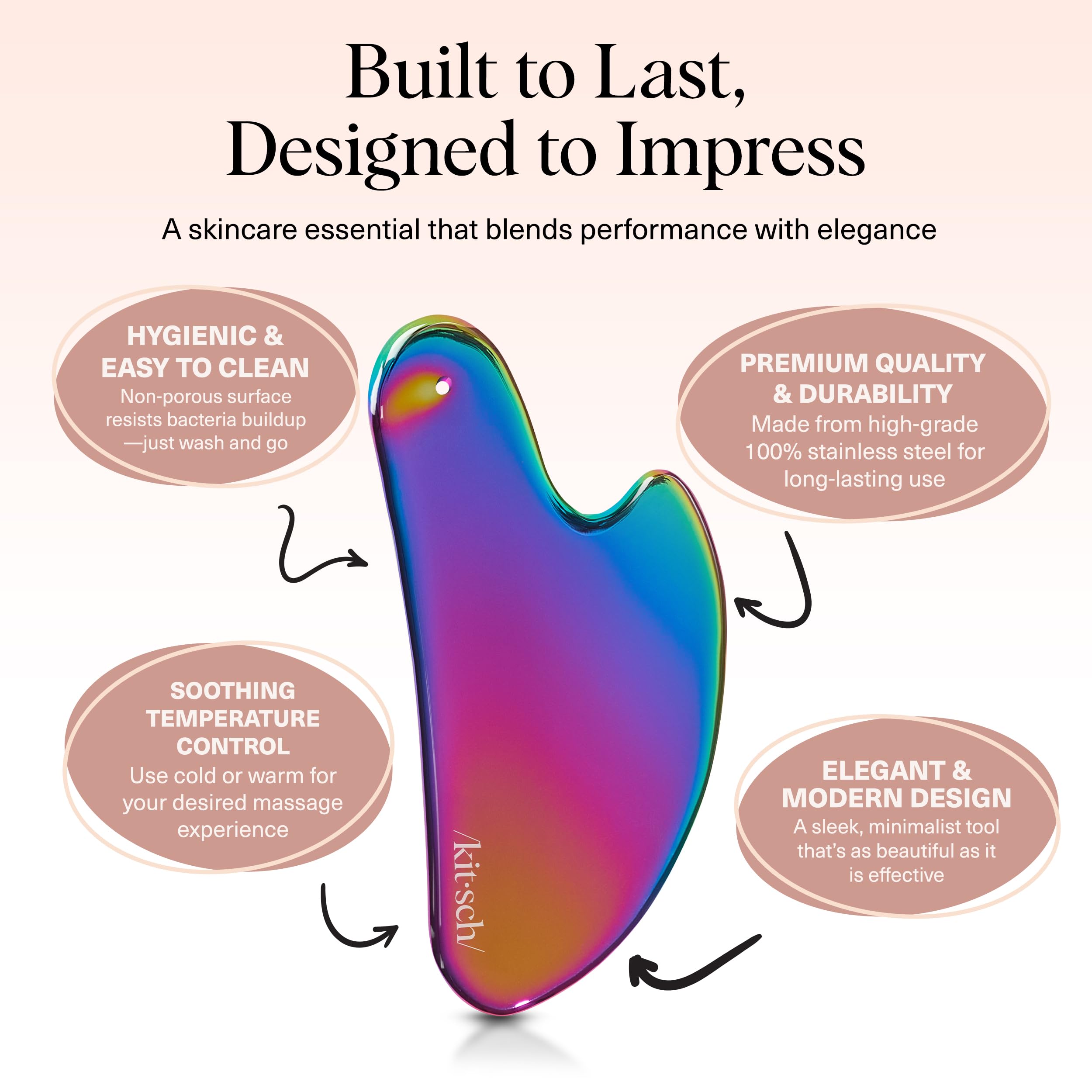 Kitsch stainless steel gua sha tool jawline shaper helps define jawline