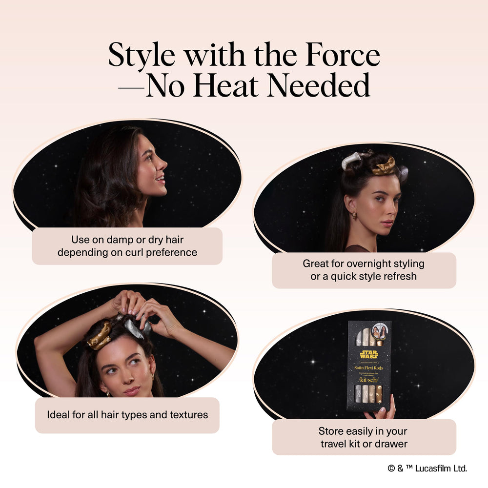 Kitsch Star Wars satin heatless curler overnight comfort smooth sleep-friendly styling