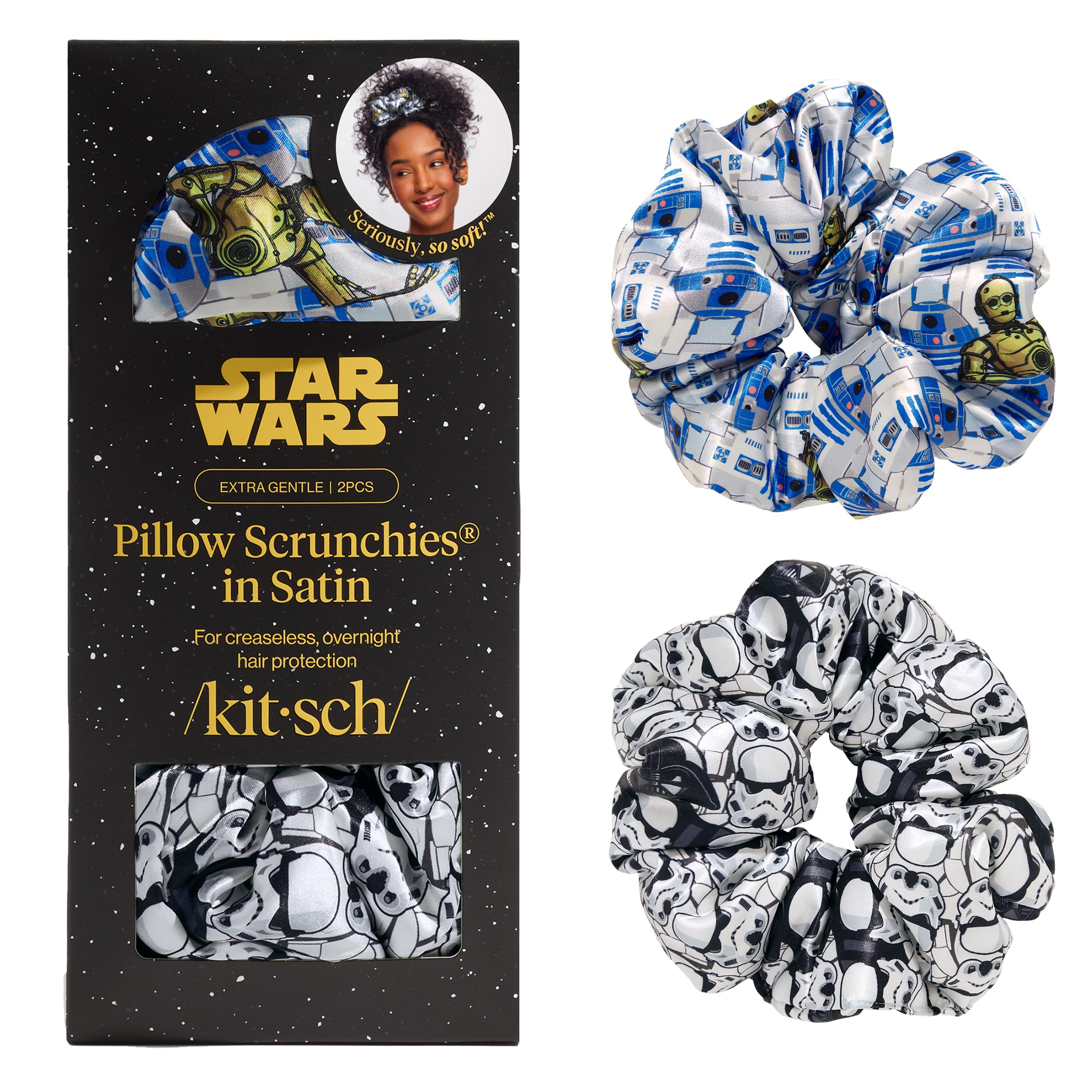 Kitsch Star Wars scrunchies showcase collectible design for fans and teens.
