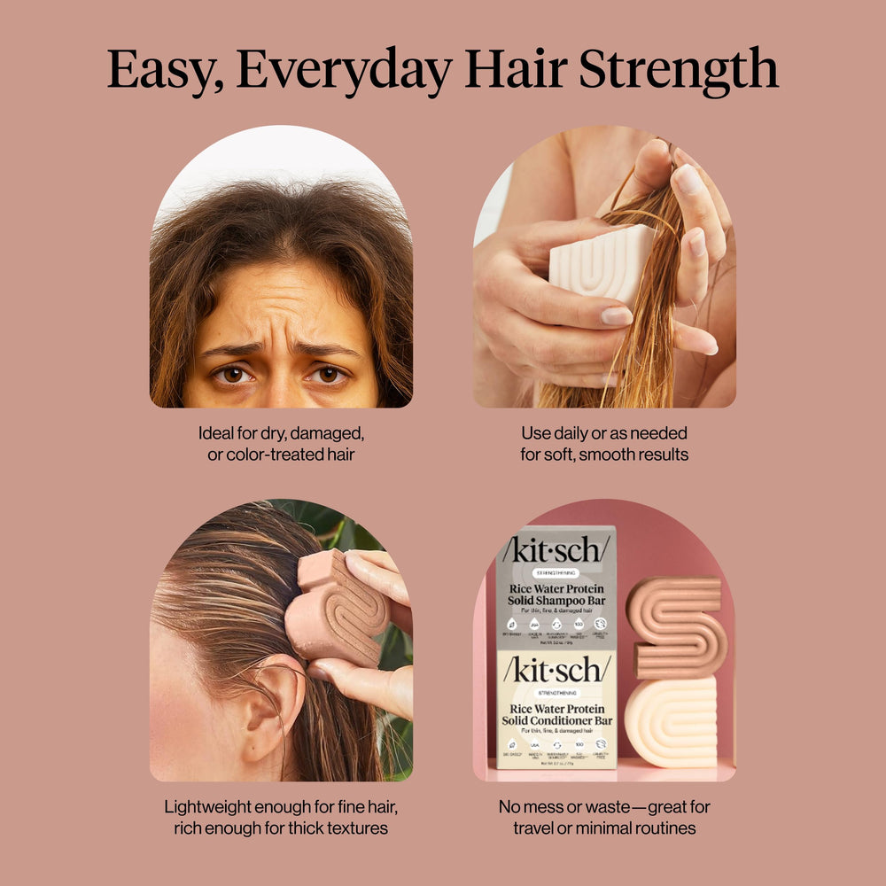 Kitsch strong and shiny hair concept image depicting revitalized strands