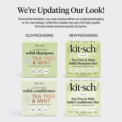 Kitsch Tea Tree Conditioner Bar close-up highlights lightweight moisture and easy detangling