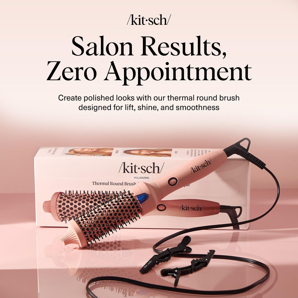 Kitsch Thermal Brush round-brush showing lift and volume for styling.