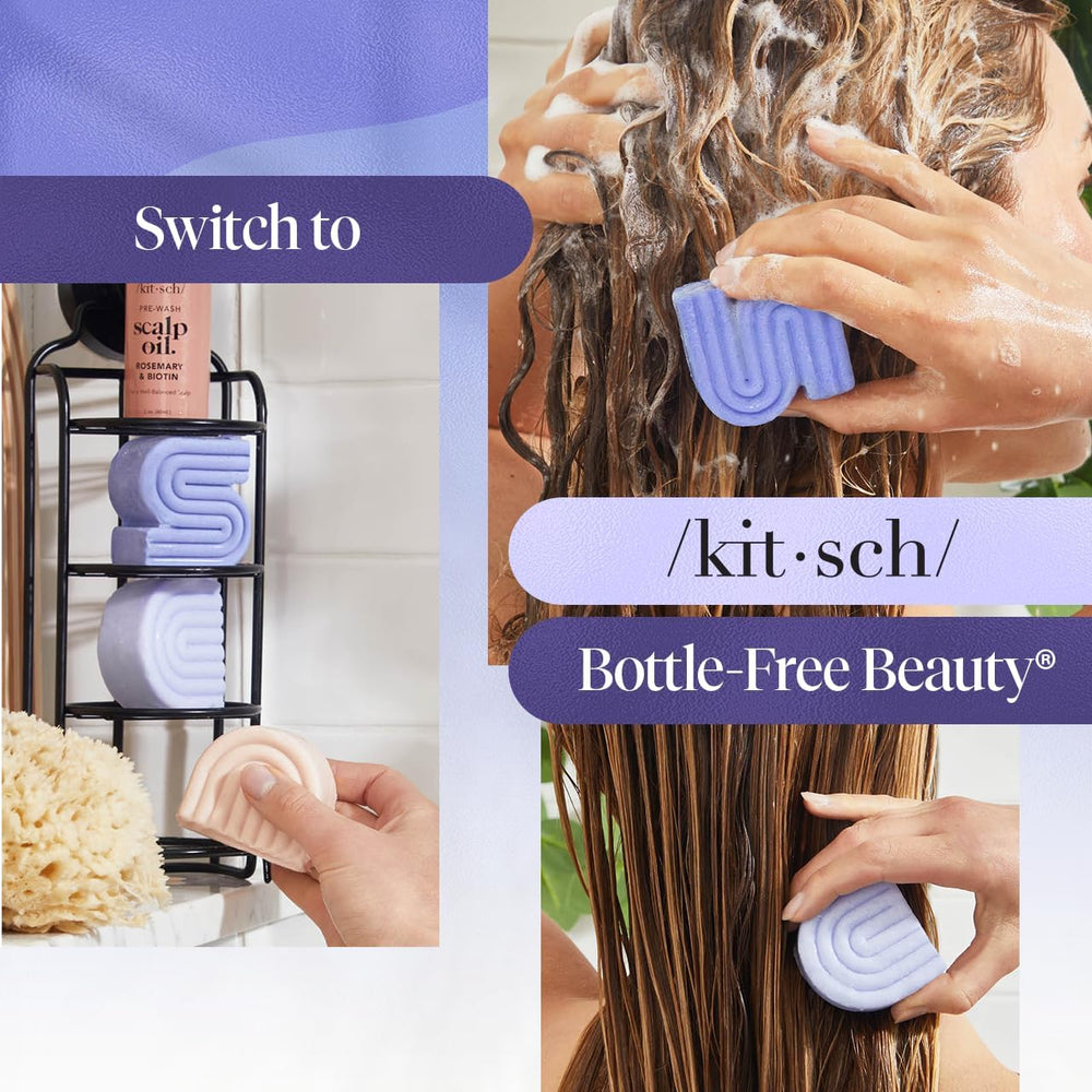 Kitsch Toning Purple Bar hair swatches demonstrate toning results