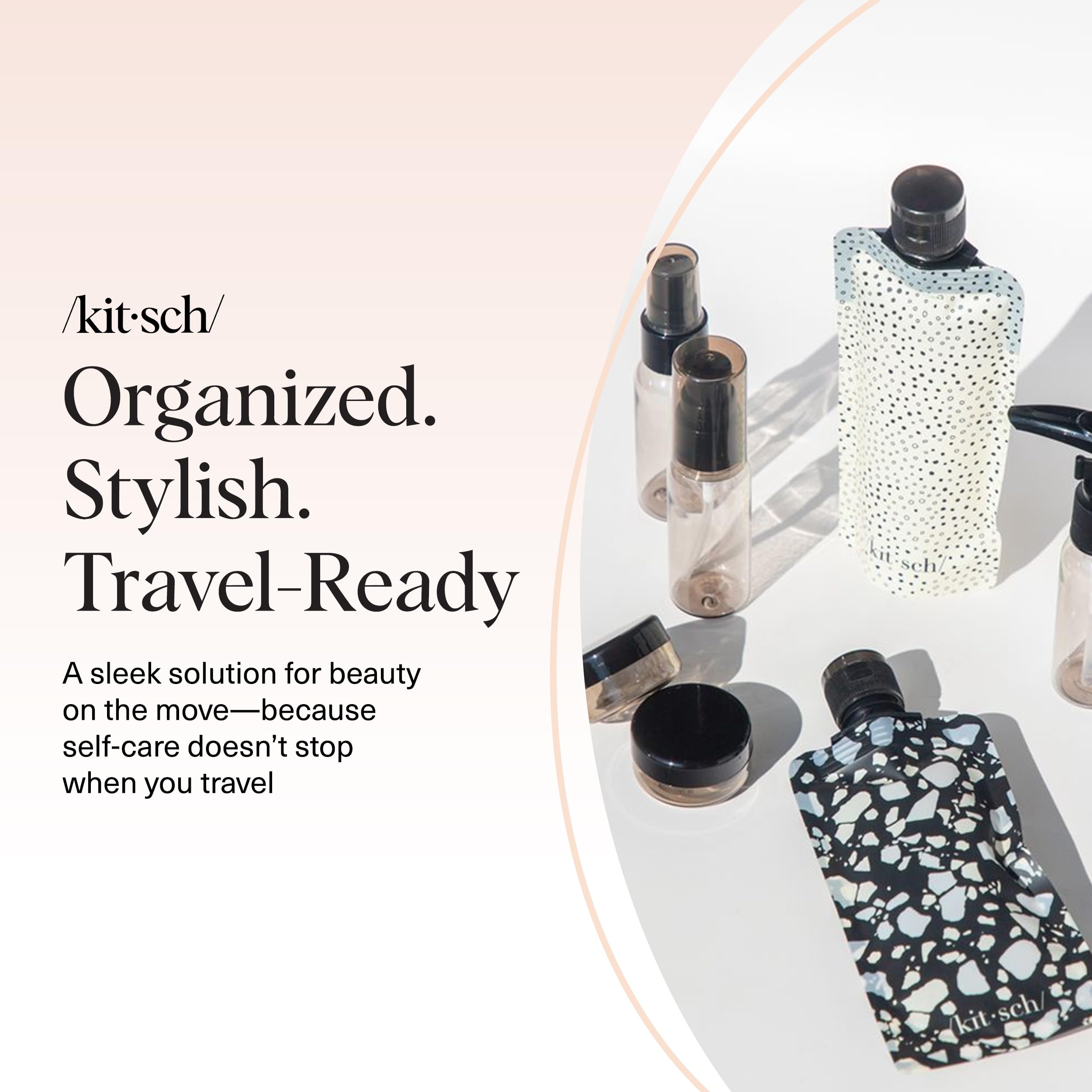 Kitsch travel pouch keeps bottles organized and accessible